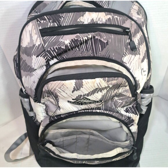 High Sierra 18" Backpack Unisex Dual Opening Pockets Camo Gray Black Book Bag - Picture 7 of 9